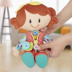 Playskool Interactive Polka Dot Doll with Zipper, Button, Buckle